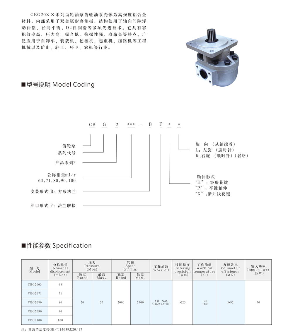 CBG20xx 系列齒輪泵