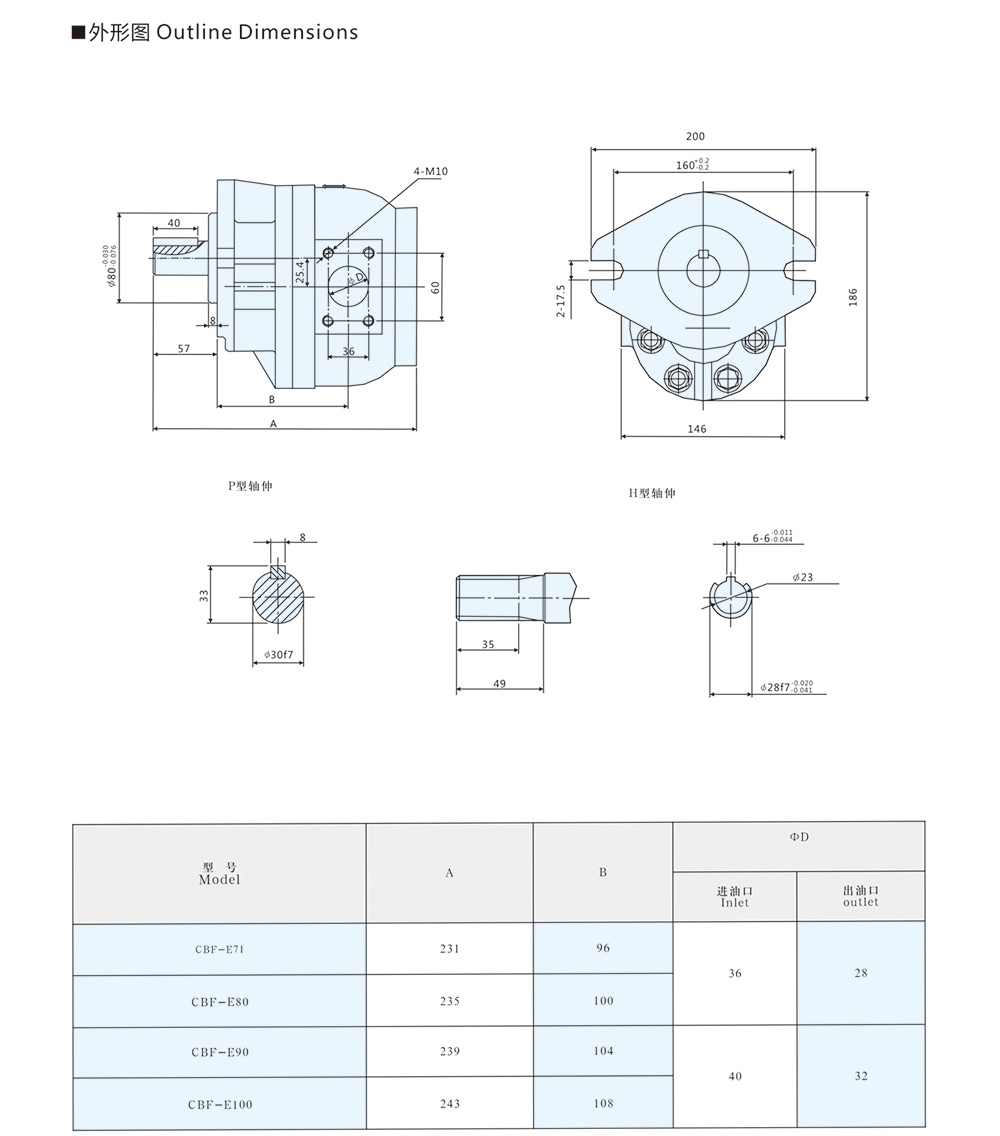 CBF-E71-100 系列齒輪泵